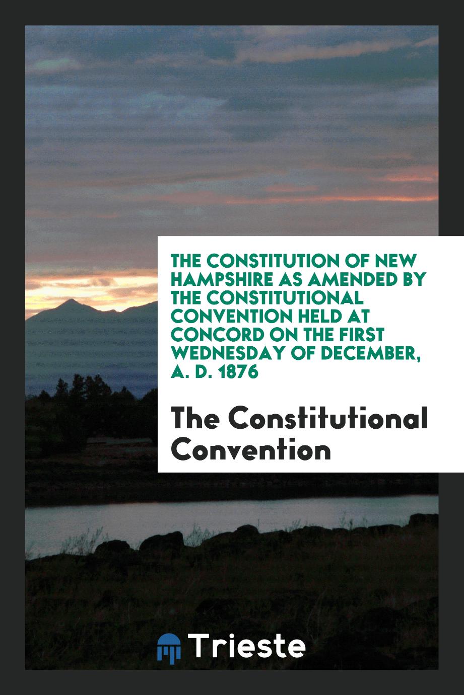 The constitution of New Hampshire as amended by the Constitutional convention held at Concord on the first Wednesday of December, A. D. 1876