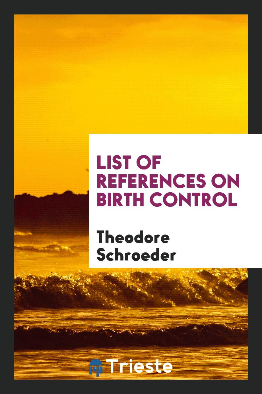 List of References on Birth Control