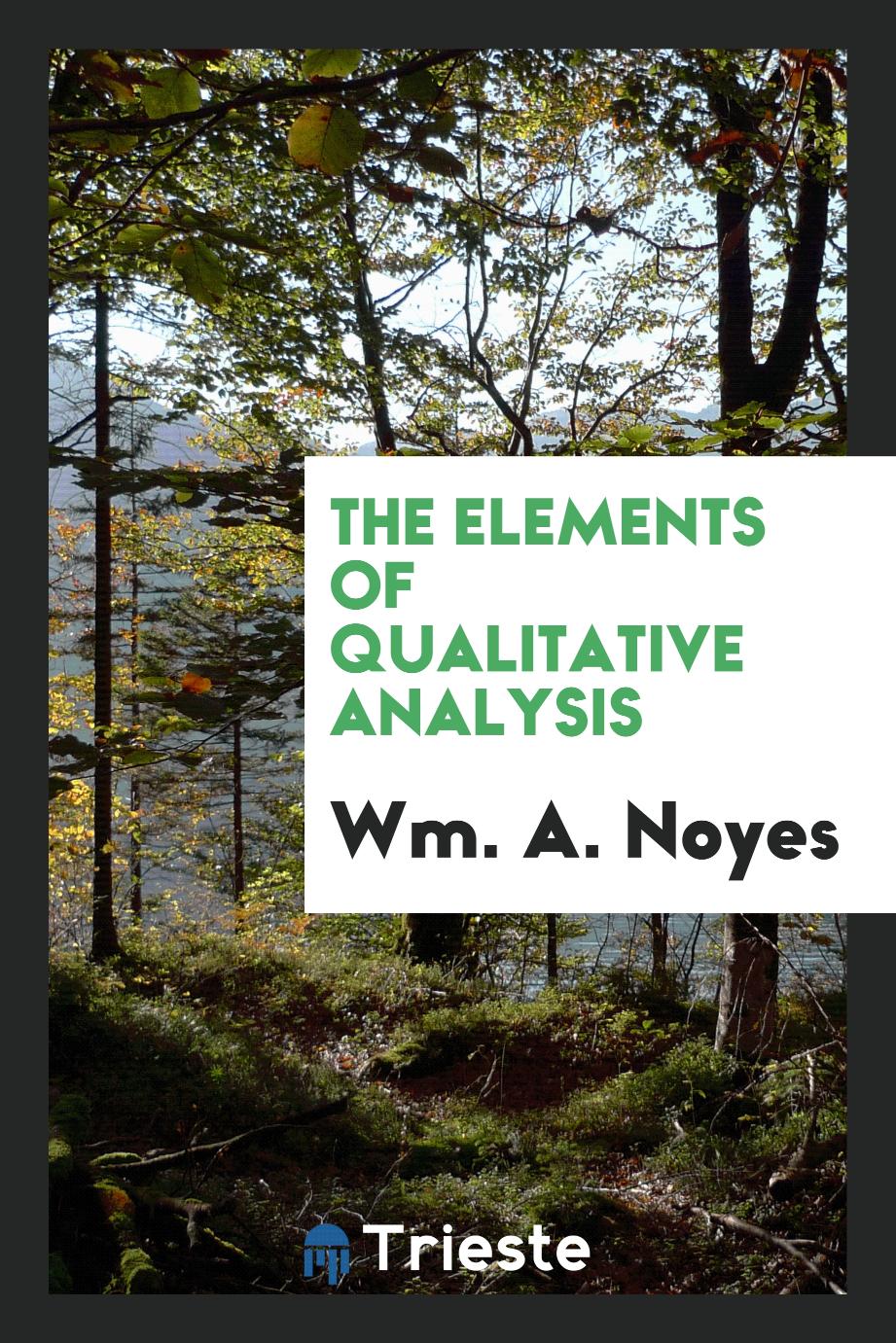 The Elements of Qualitative Analysis