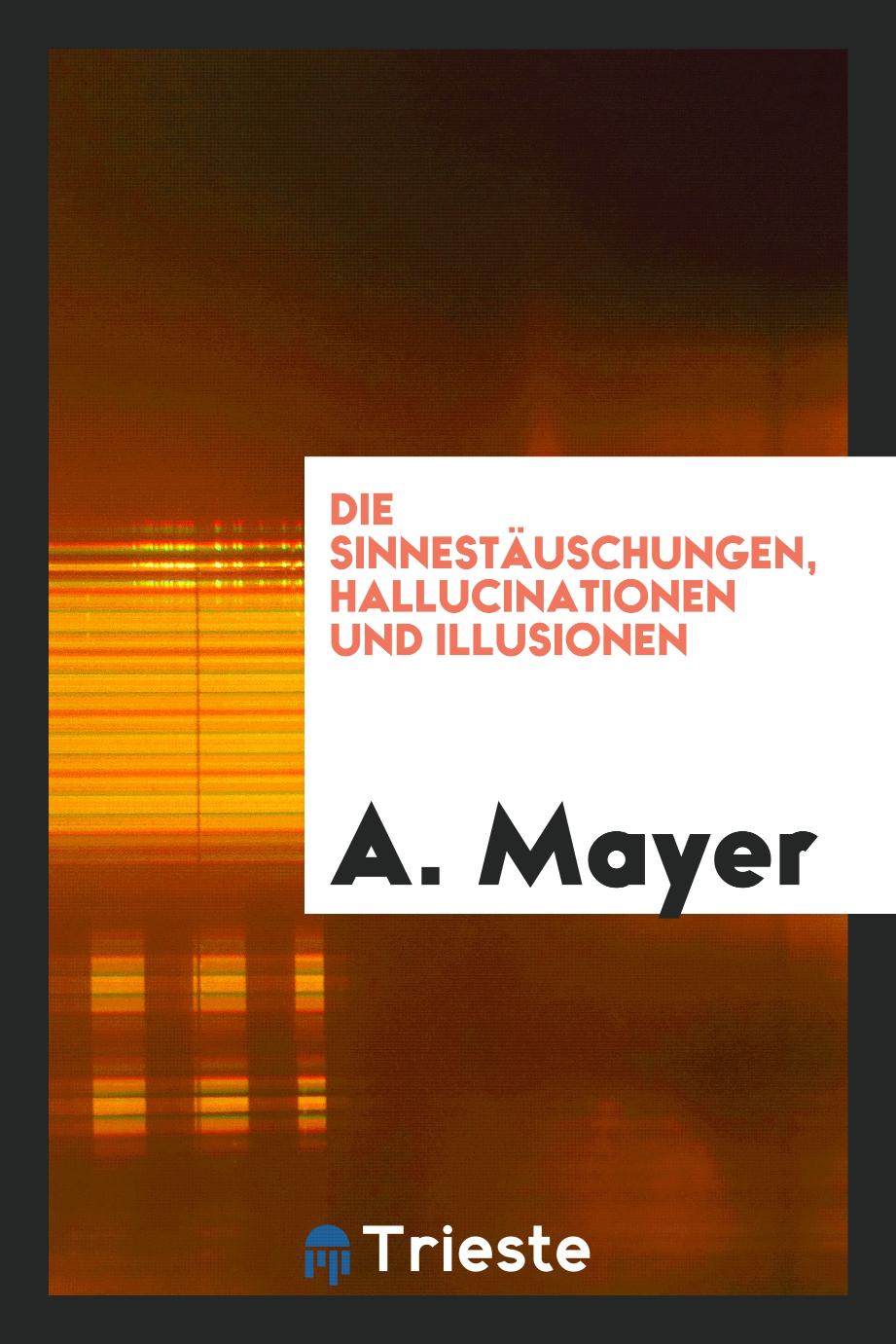 A. Mayer - Die Sinnestäuschungen, Hallucinationen und Illusionen