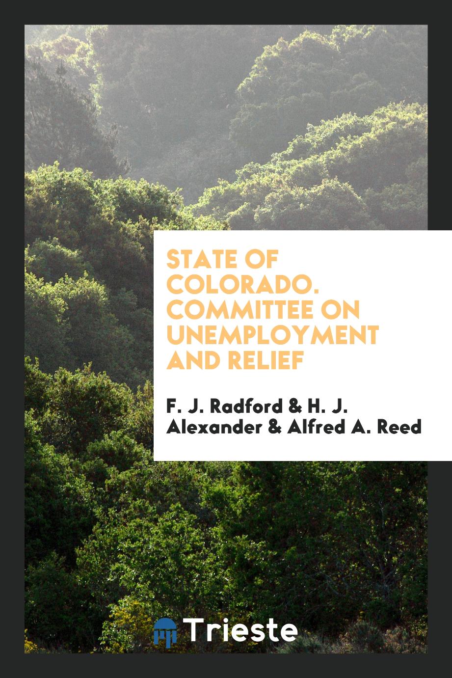 State of Colorado. Committee on unemployment and relief