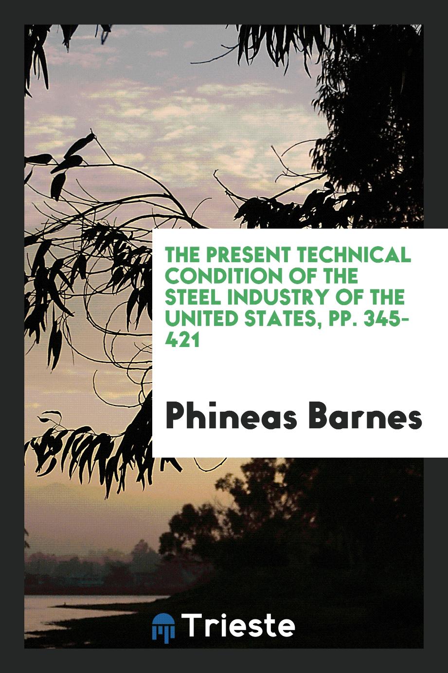 The Present Technical Condition of the Steel Industry of the United States, pp. 345-421