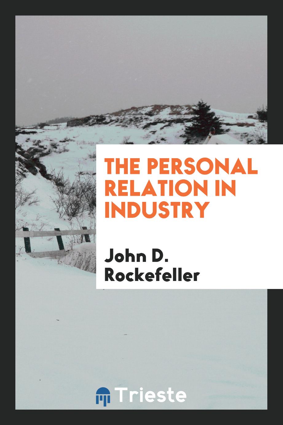 The personal relation in industry