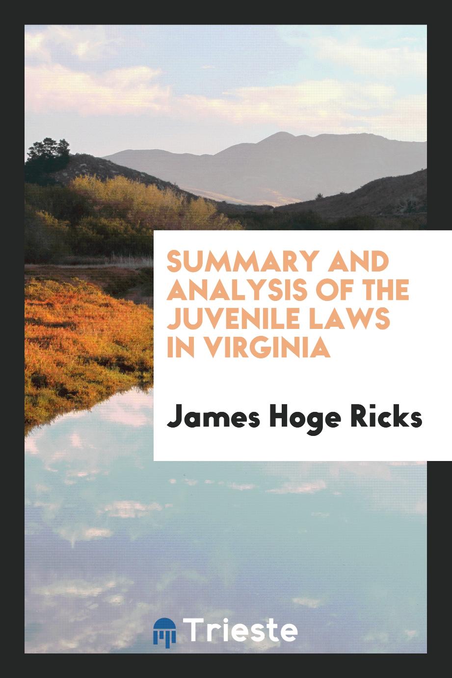 Summary and analysis of the juvenile laws in Virginia