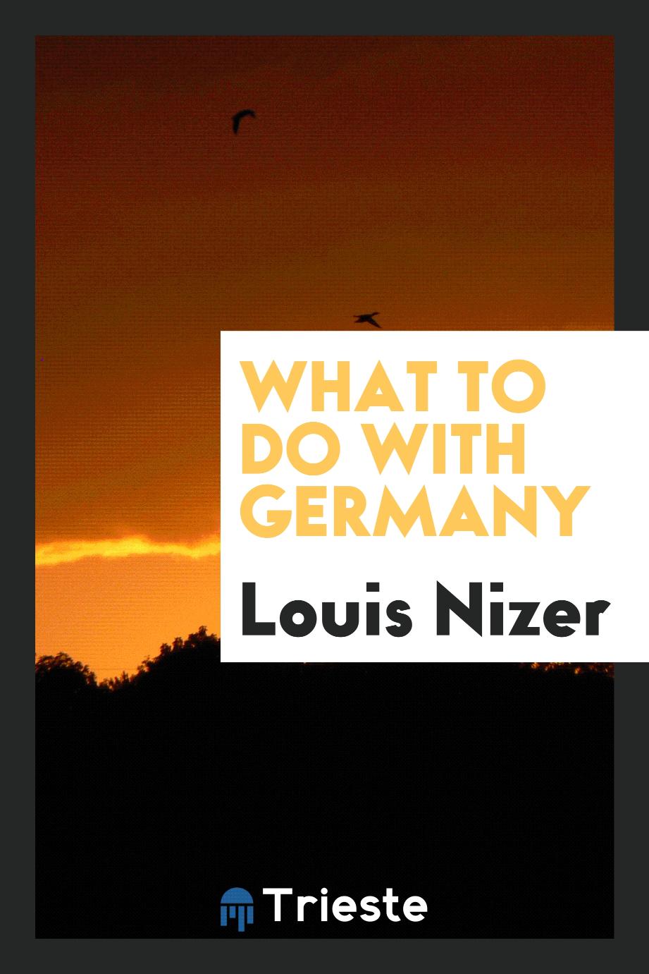 What to do with Germany