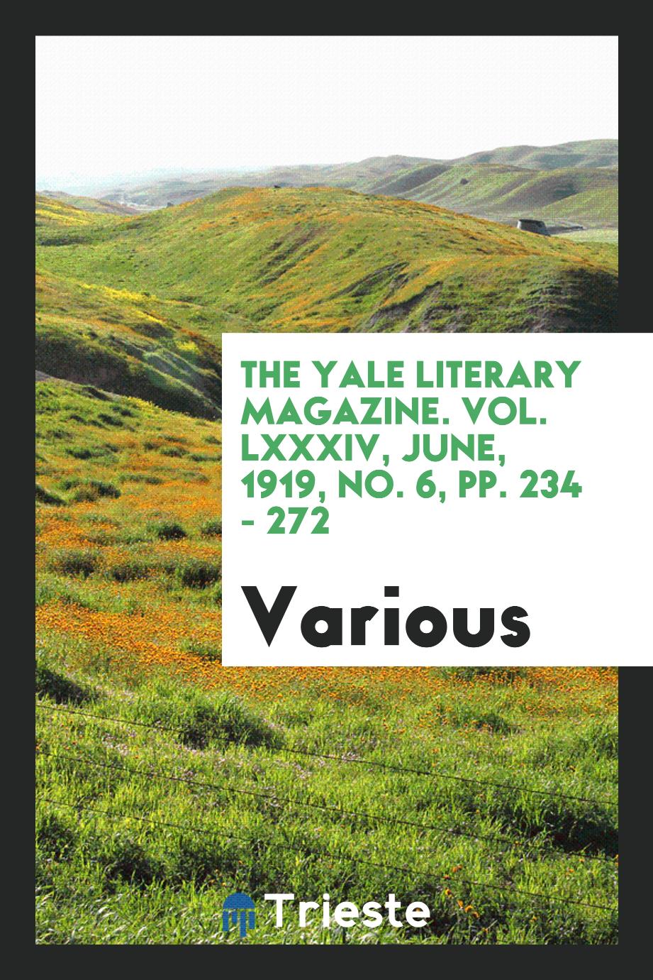 The Yale literary magazine. Vol. LXXXIV, June, 1919, No. 6, pp. 234 - 272