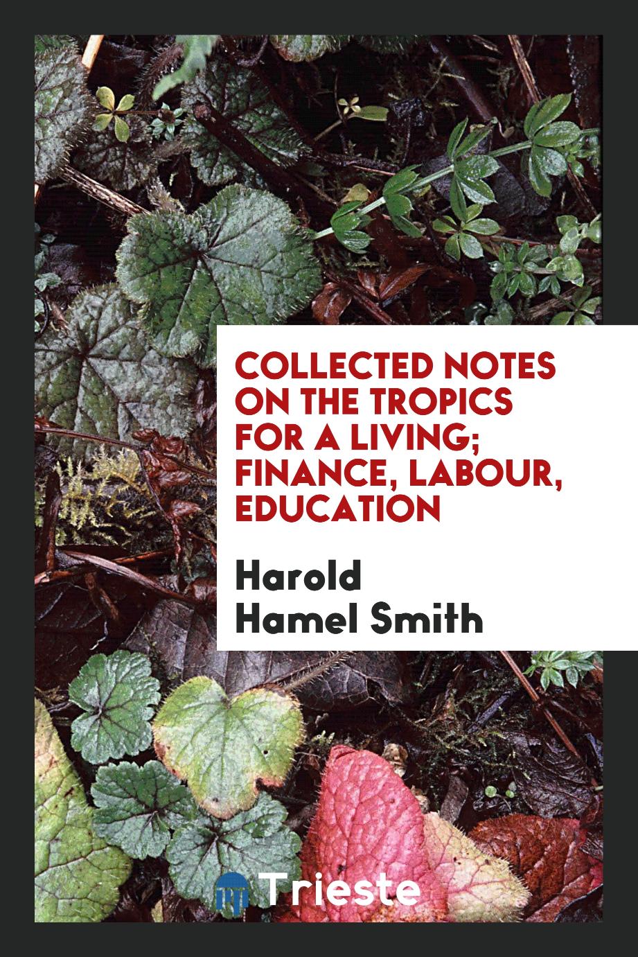 Collected notes on the tropics for a living; finance, labour, education