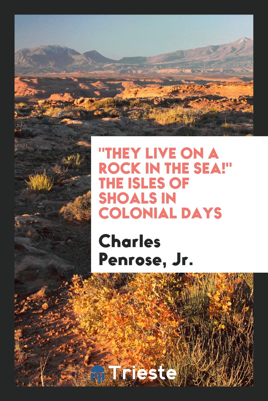 "They Live on a Rock in the Sea!" The Isles of Shoals in Colonial Days