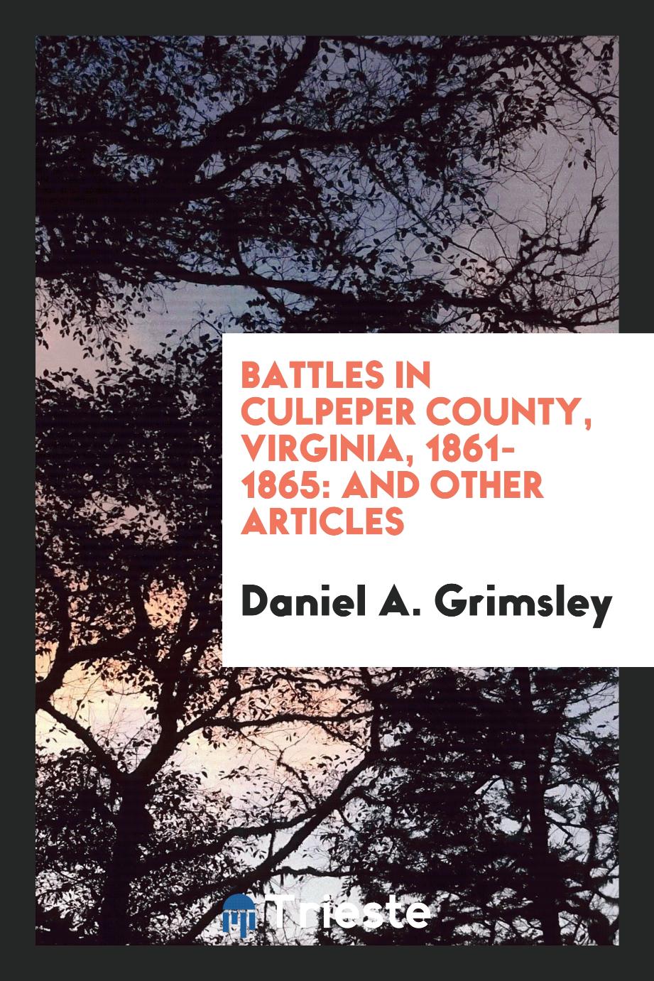Battles in Culpeper County, Virginia, 1861-1865: And Other Articles