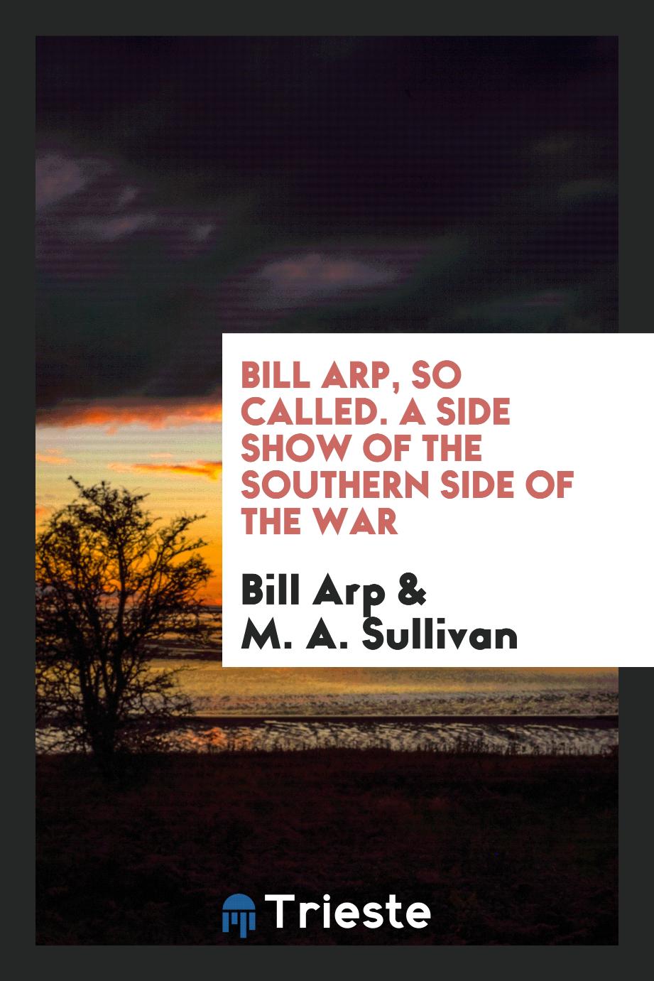 Bill Arp, so called. A side show of the southern side of the war