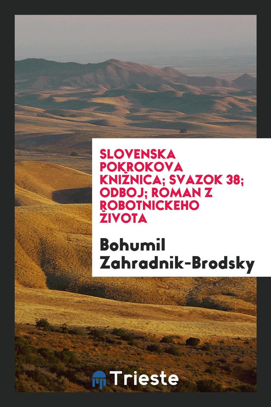 Slovenska Pokrokova Knižnica; Svazok 38; Odboj; roman z robotnickeho života