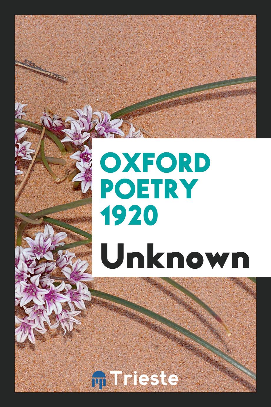 Oxford poetry 1920