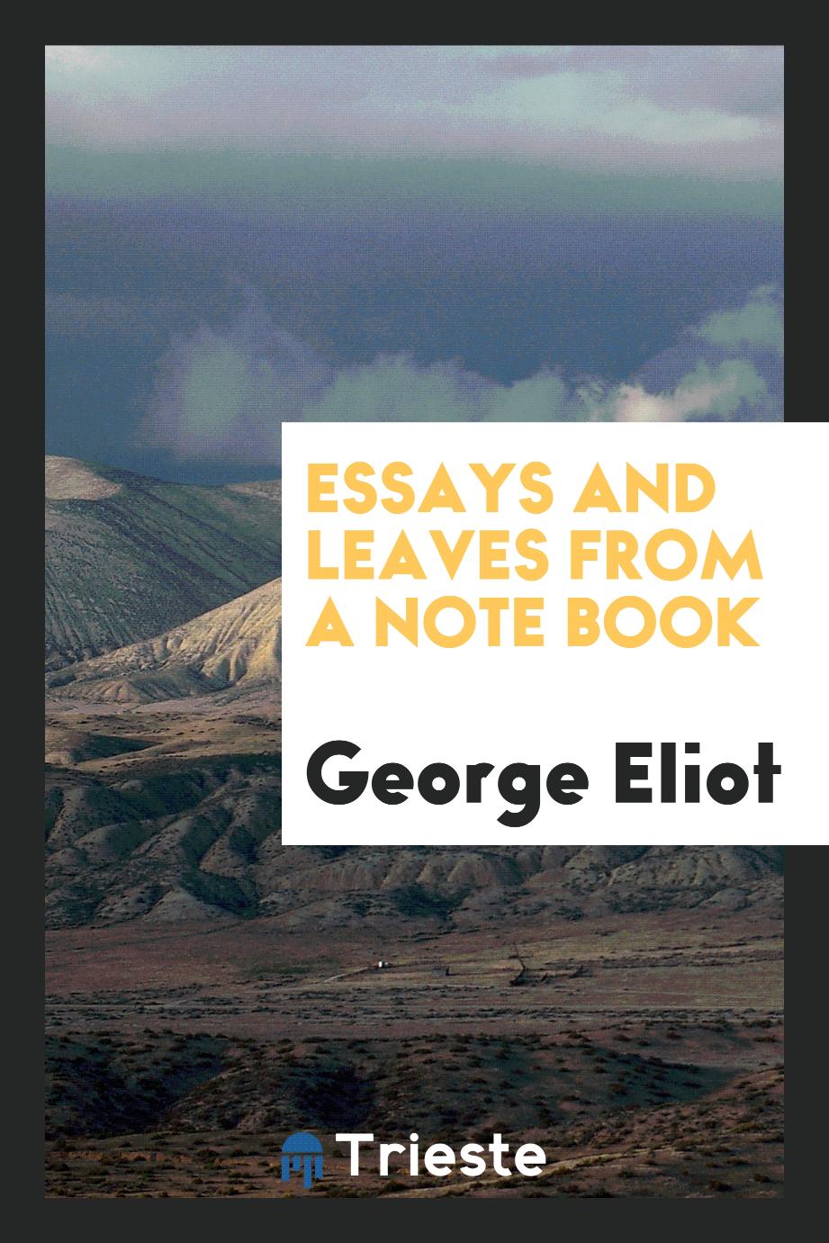 Essays and Leaves from a Note Book