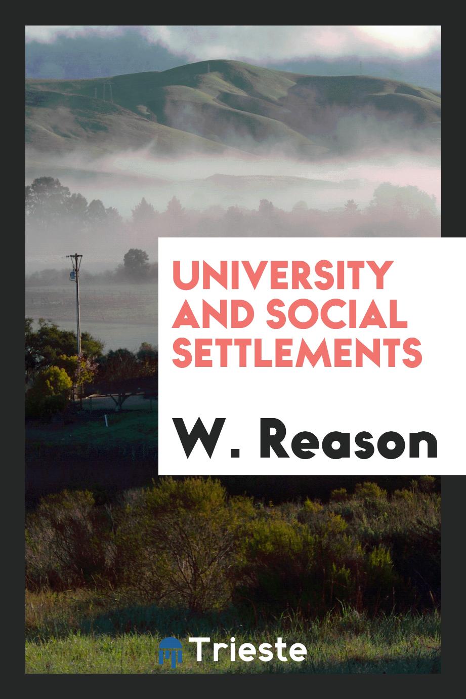 University and social settlements