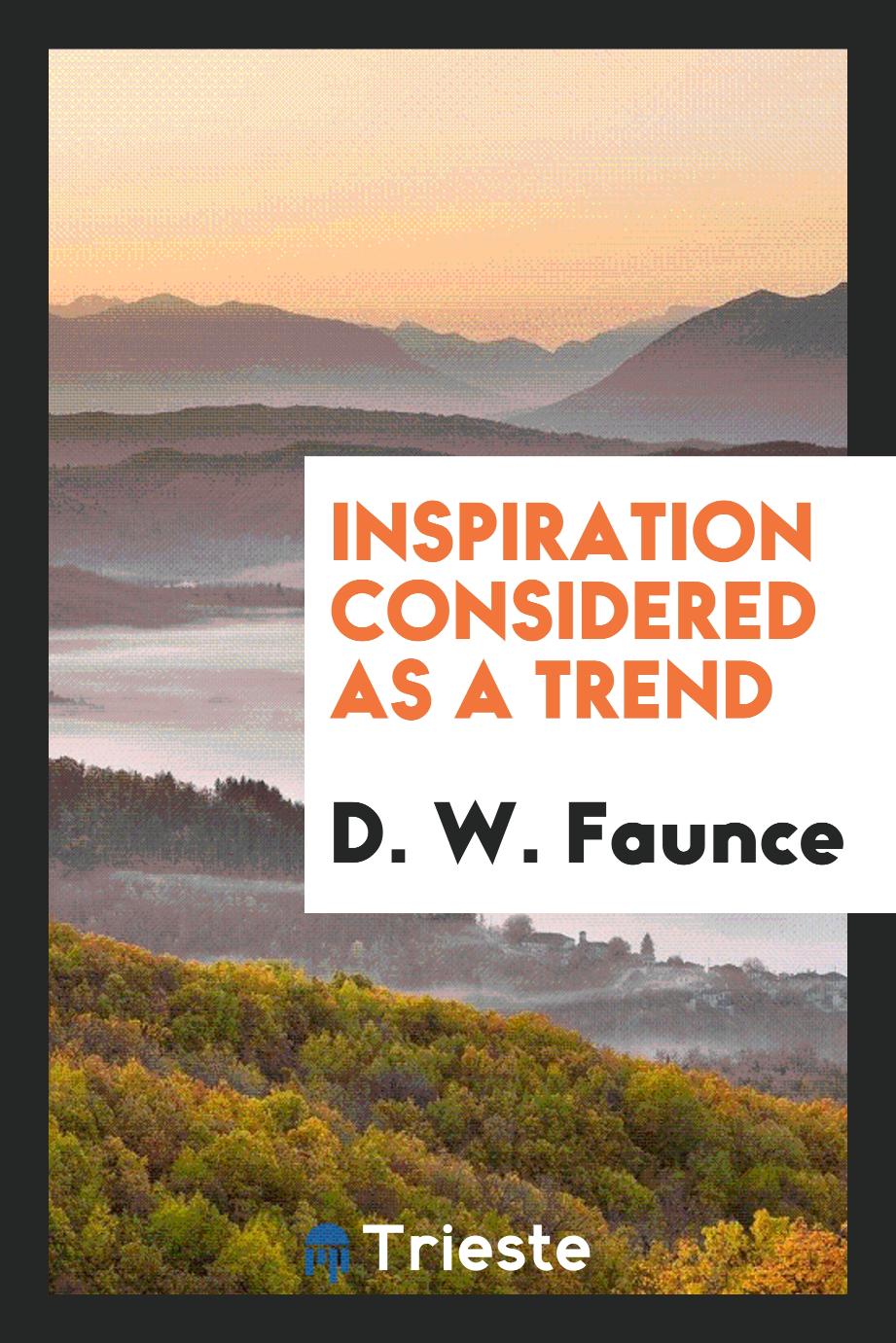 Inspiration Considered as a Trend