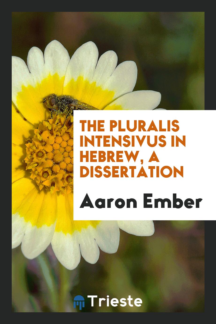 The pluralis intensivus in Hebrew, a dissertation