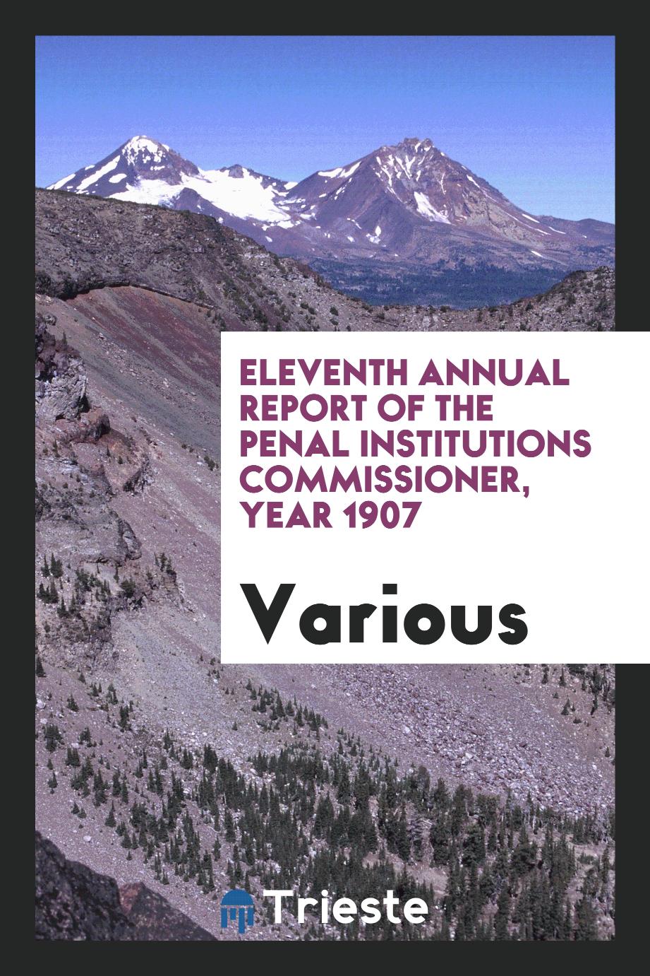 Eleventh Annual Report of the Penal Institutions Commissioner, year 1907