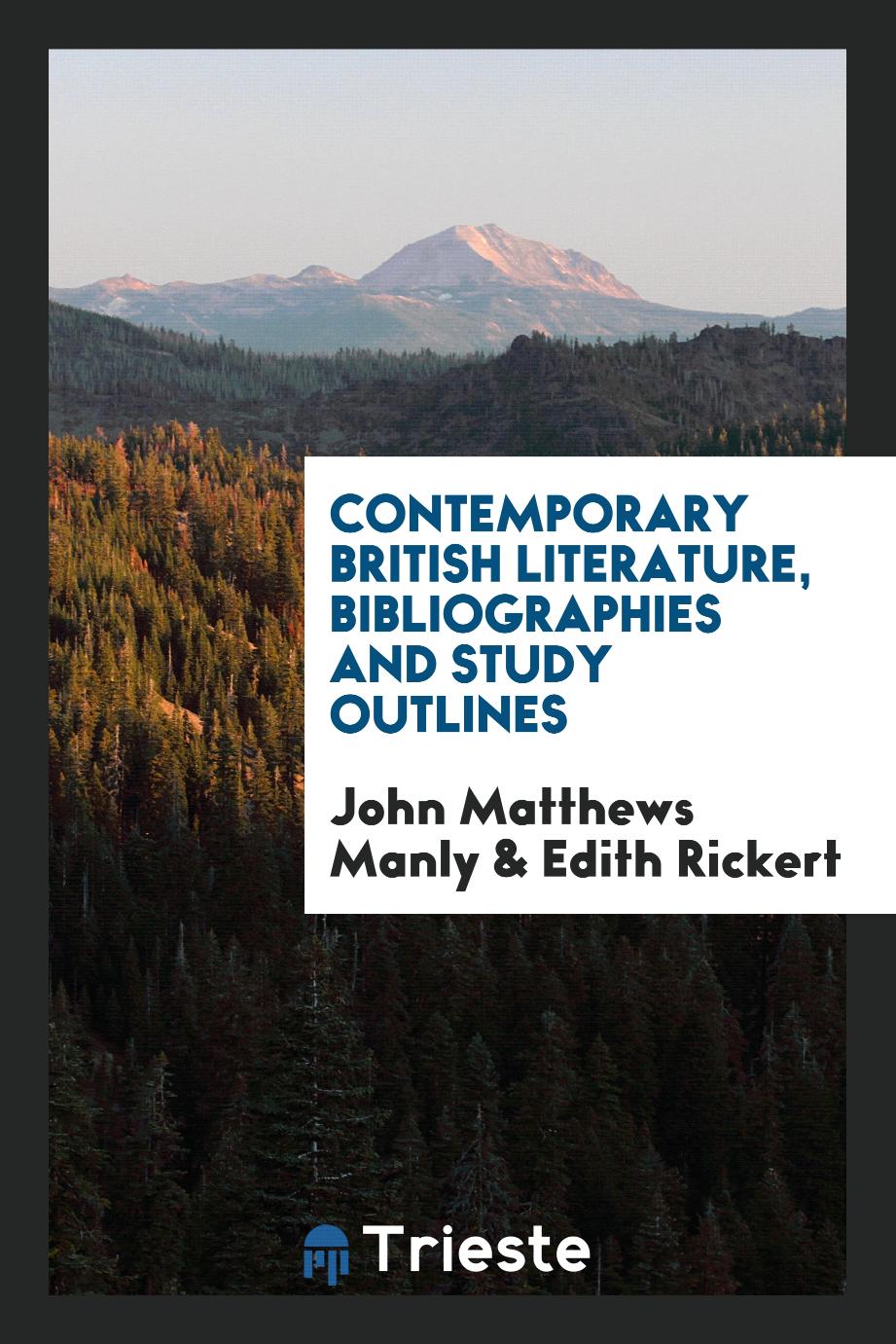 Contemporary British literature, bibliographies and study outlines
