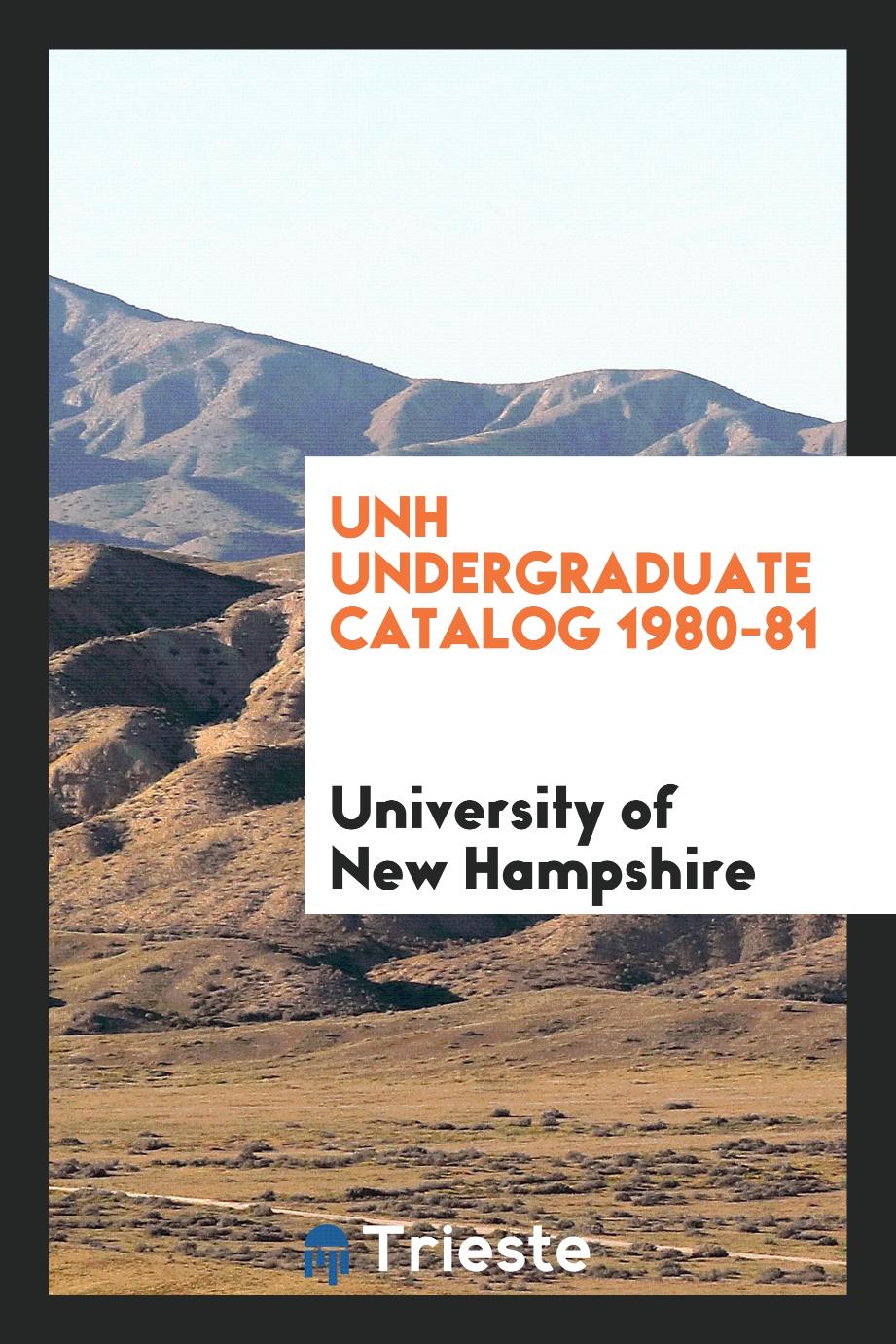 UNH undergraduate catalog 1980-81