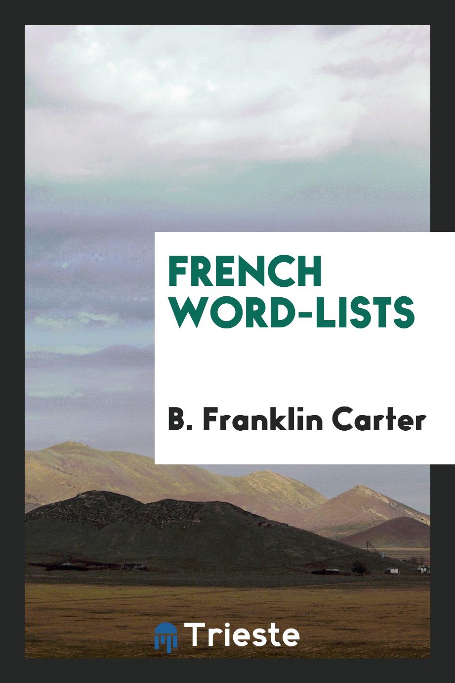 French Word-Lists