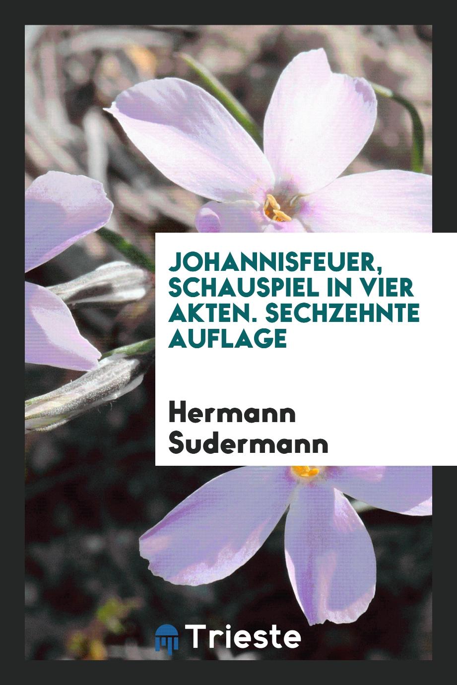 Hermann Sudermann - Johannisfeuer, Schauspiel in Vier Akten. Sechzehnte Auflage