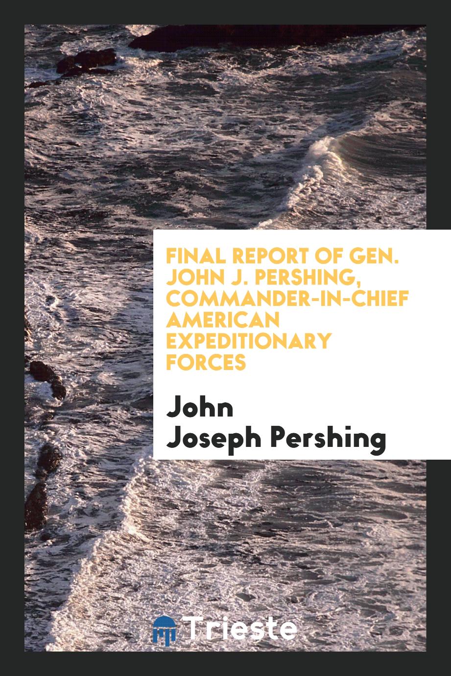 Final Report of Gen. John J. Pershing, Commander-in-Chief American Expeditionary Forces