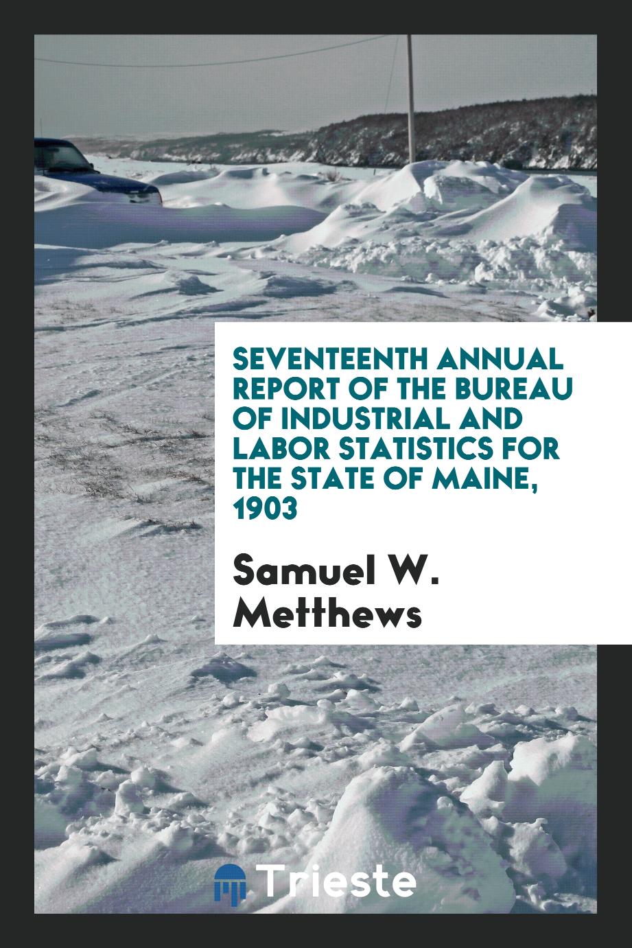 Seventeenth Annual Report of the Bureau of Industrial and Labor Statistics for the State of Maine, 1903