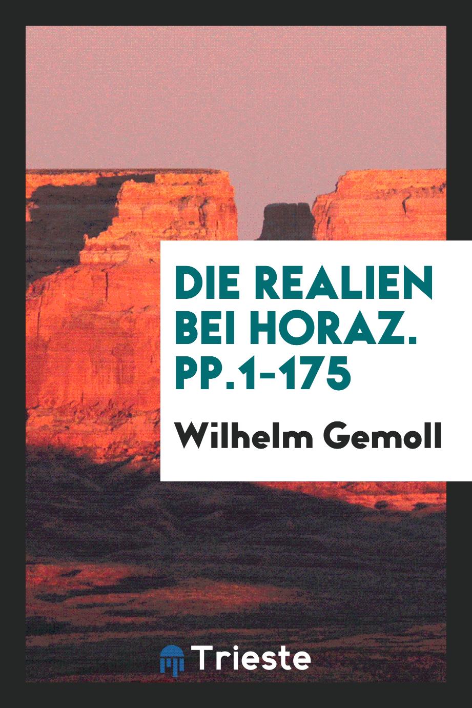 Die Realien bei Horaz. pp.1-175
