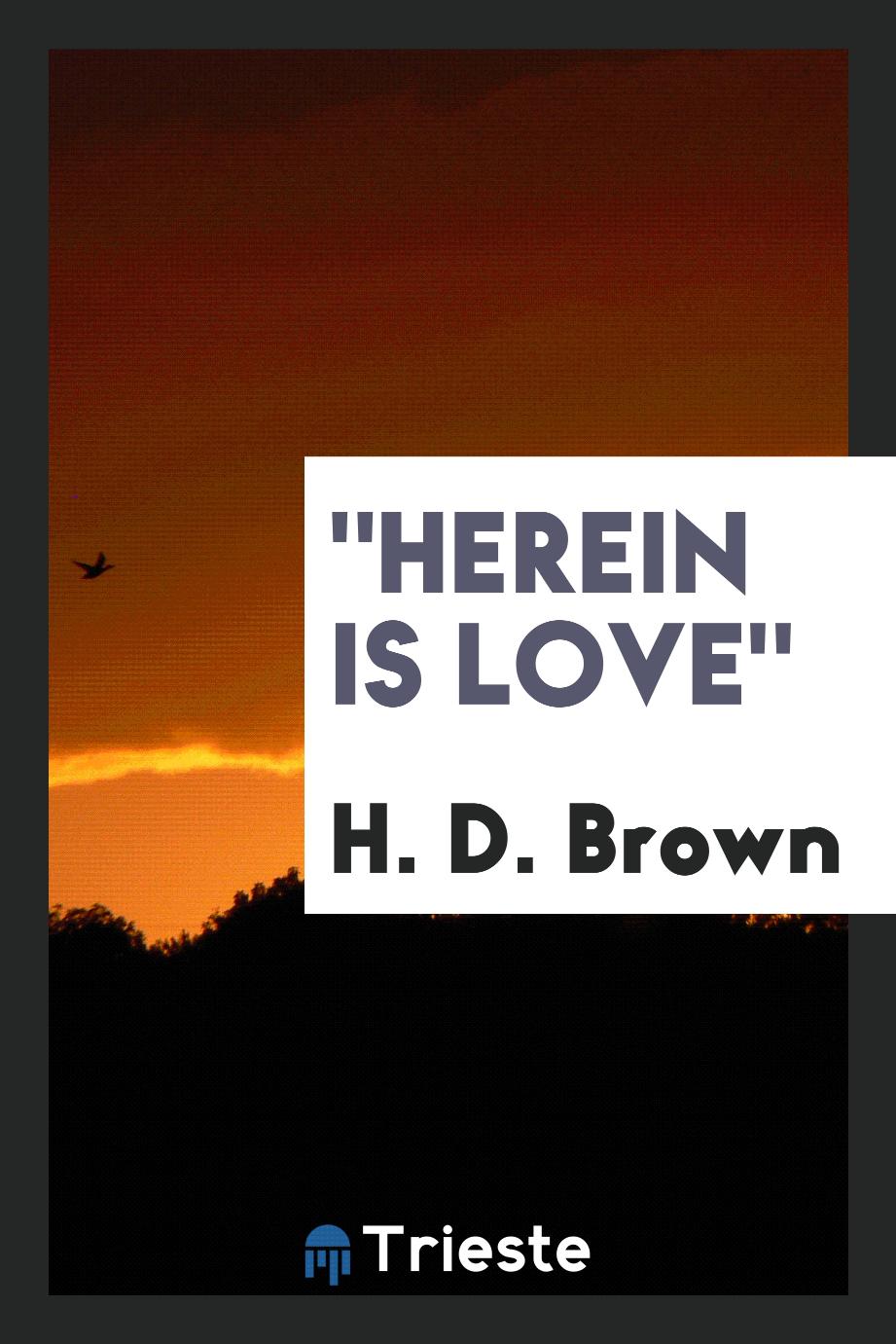"Herein is love"