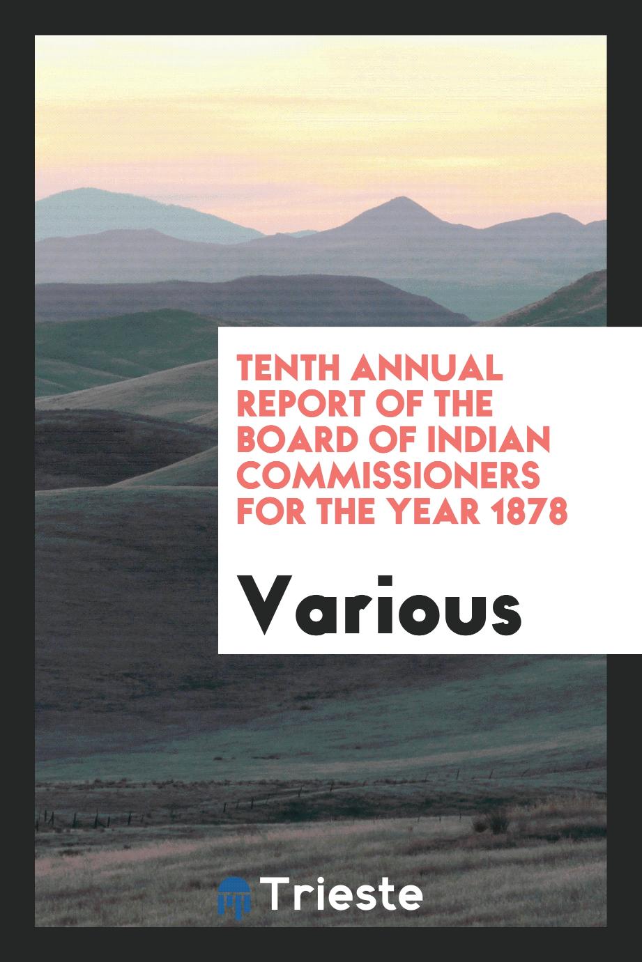 Tenth Annual Report of the Board of Indian Commissioners for the Year 1878