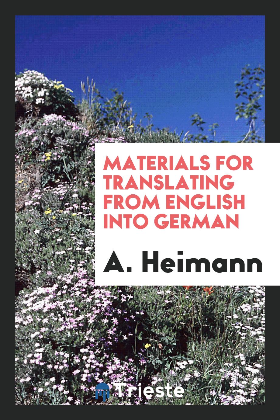 Materials for Translating from English into German