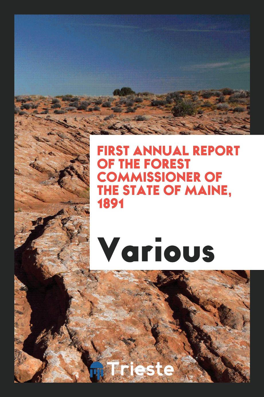 First Annual Report of the Forest Commissioner of the state of Maine, 1891