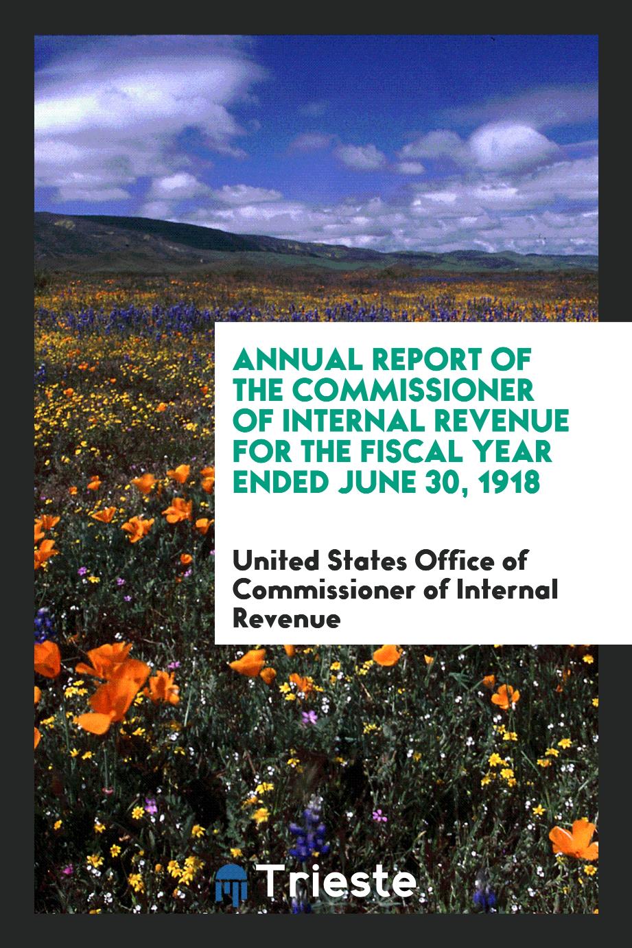 Annual Report of the Commissioner of Internal Revenue for the Fiscal Year Ended June 30, 1918