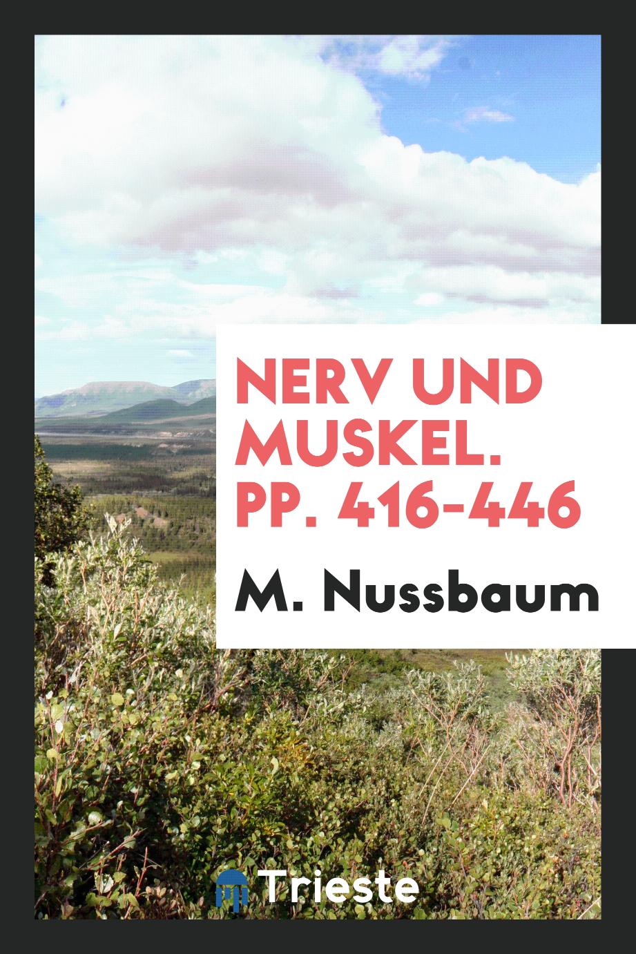 Nerv und Muskel. pp. 416-446