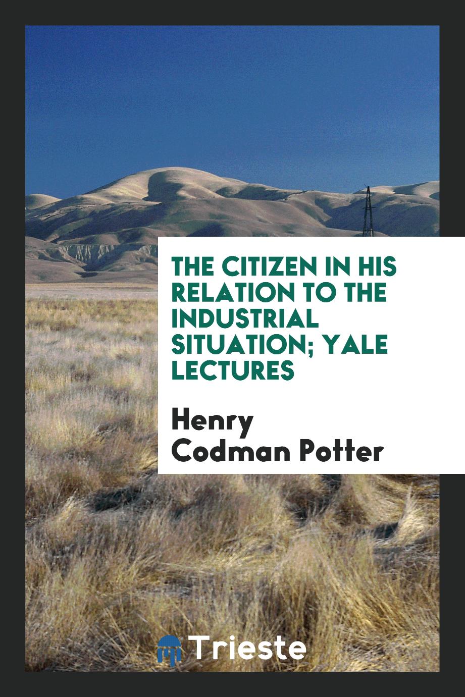 The citizen in his relation to the industrial situation; Yale lectures
