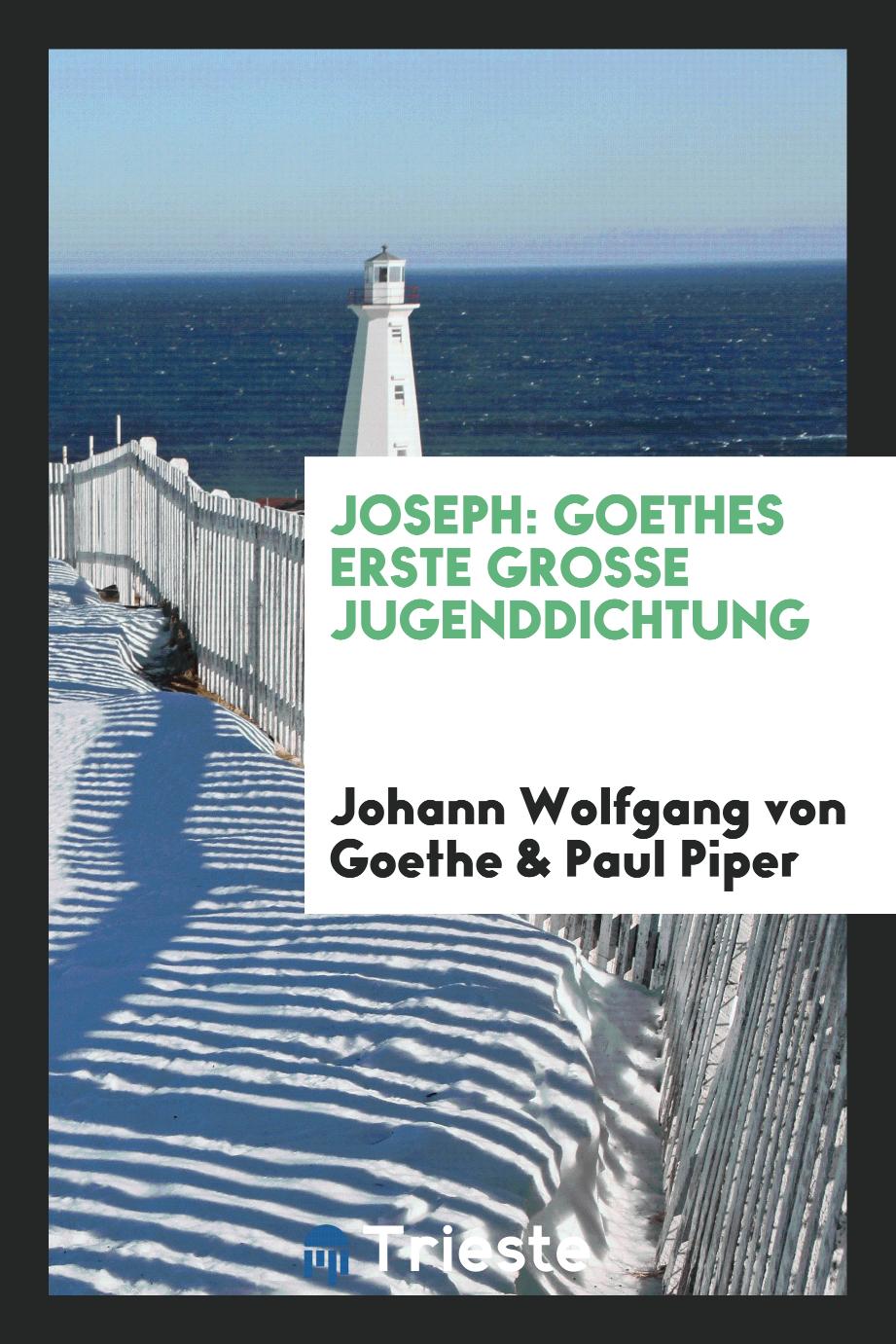 Joseph: Goethes erste grosse Jugenddichtung