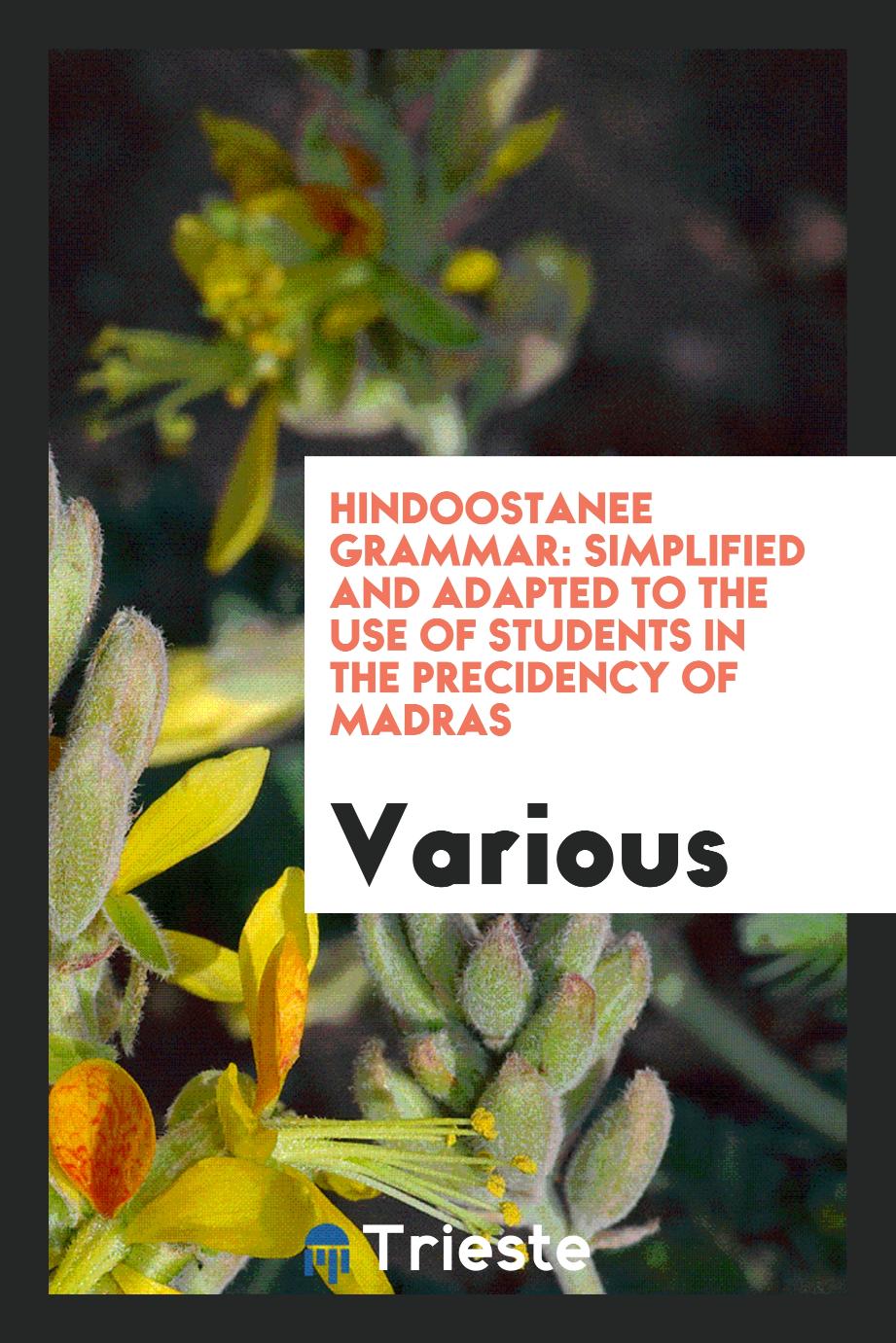 Hindoostanee Grammar: Simplified and Adapted to the Use of Students in the precidency of madras
