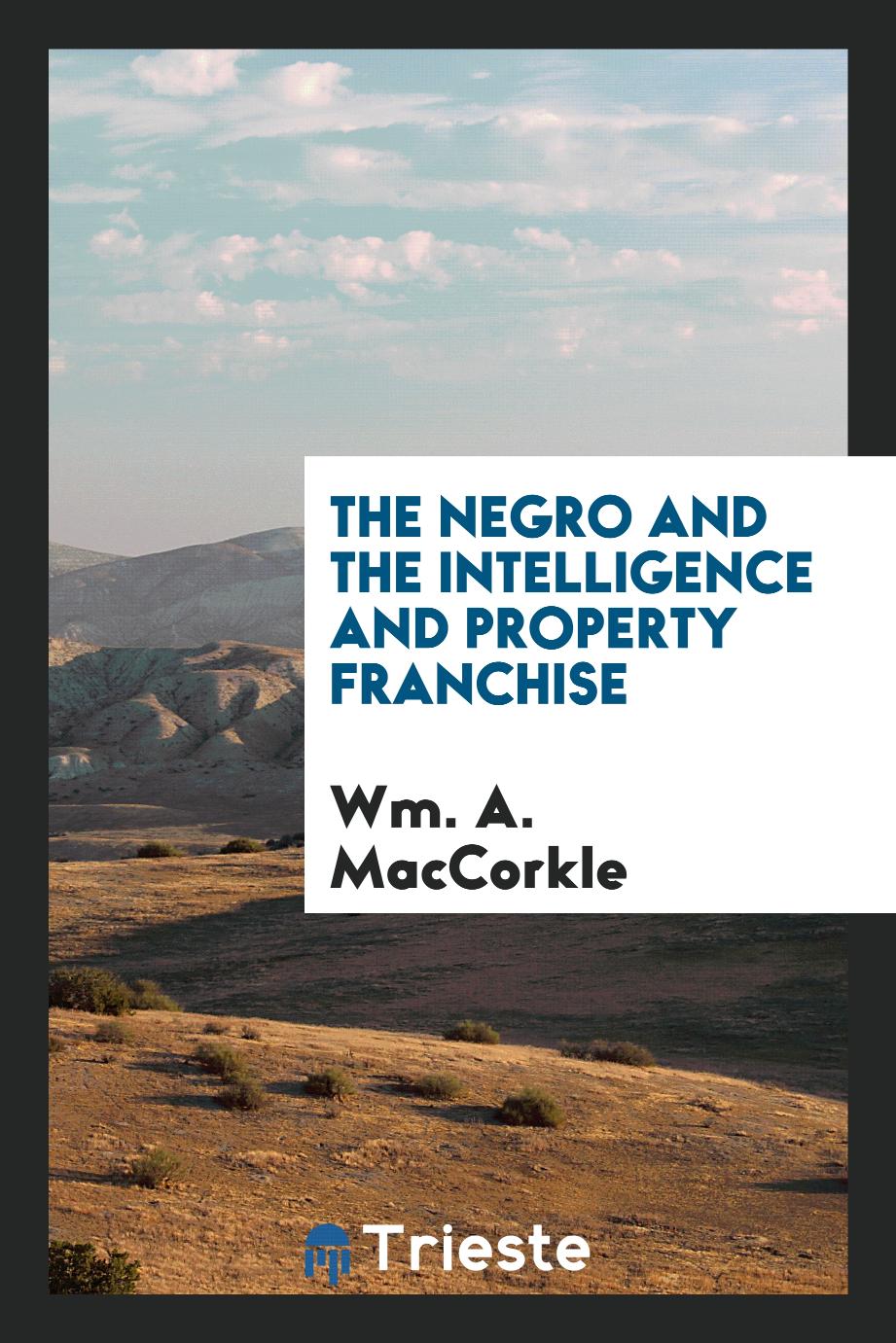 The Negro and the intelligence and property franchise