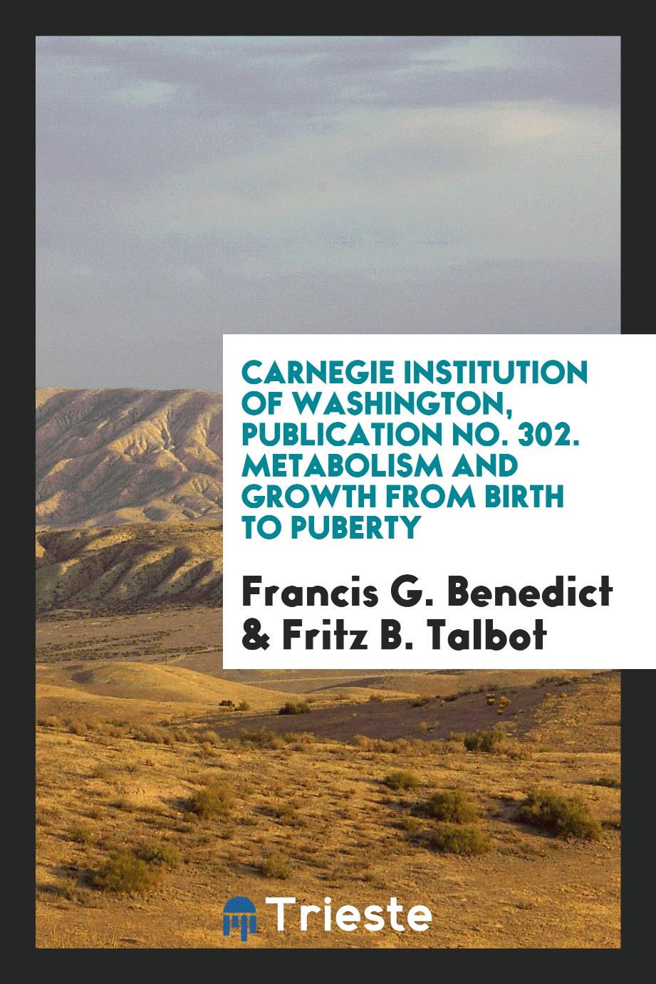 Carnegie Institution of Washington, publication No. 302. Metabolism and growth from birth to puberty
