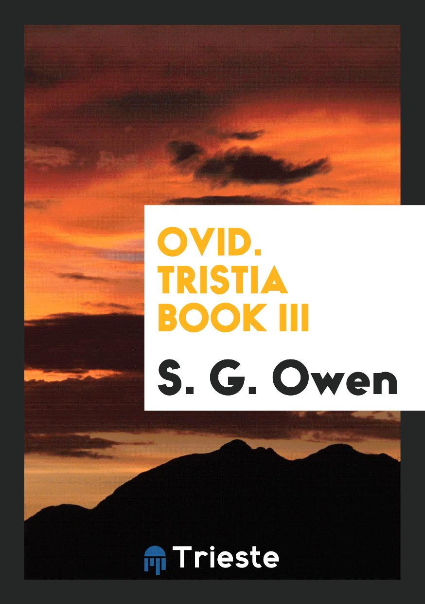 Ovid. Tristia Book III