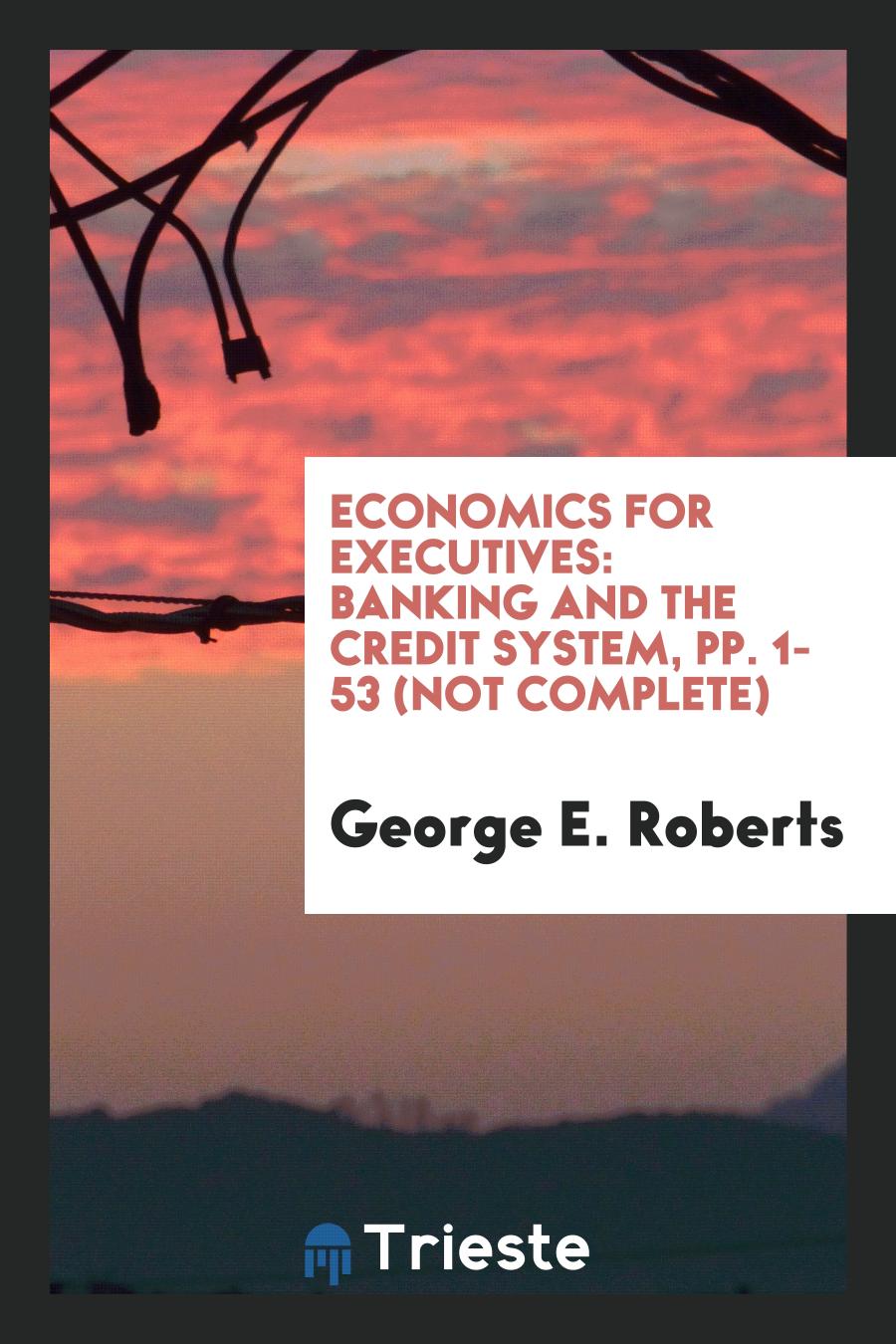 Economics for Executives: Banking and the credit system, pp. 1-53 (not complete)