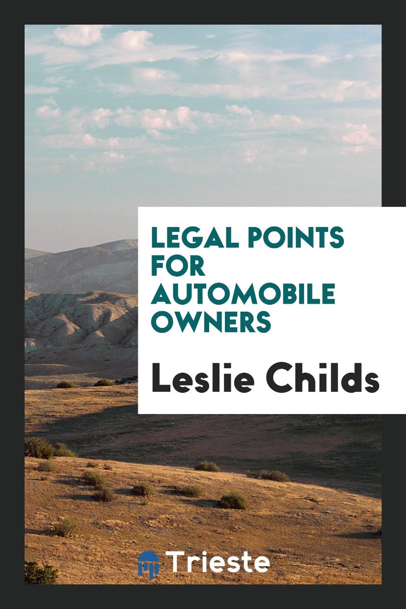 Legal Points for Automobile Owners
