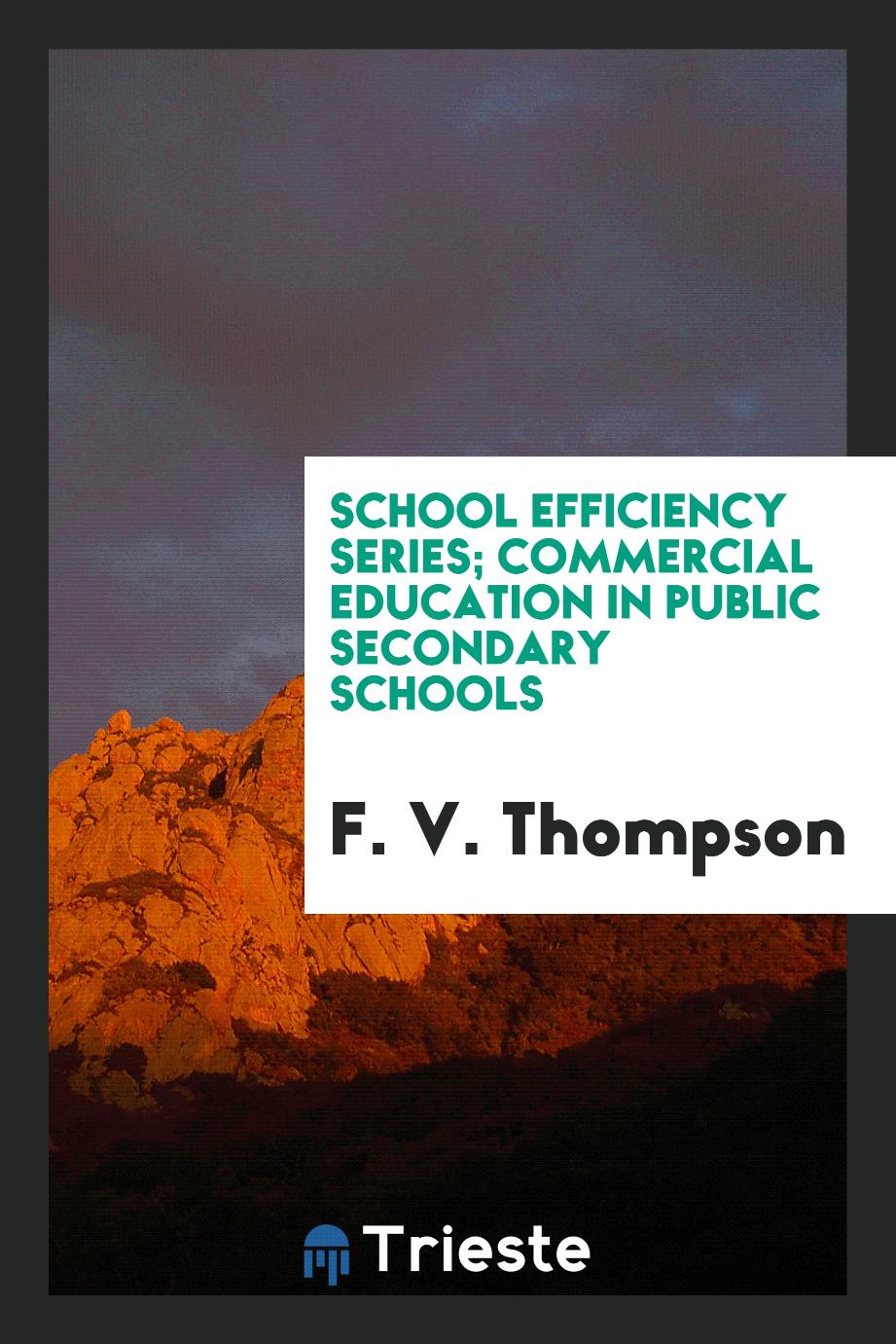 School Efficiency Series; Commercial Education in Public Secondary Schools