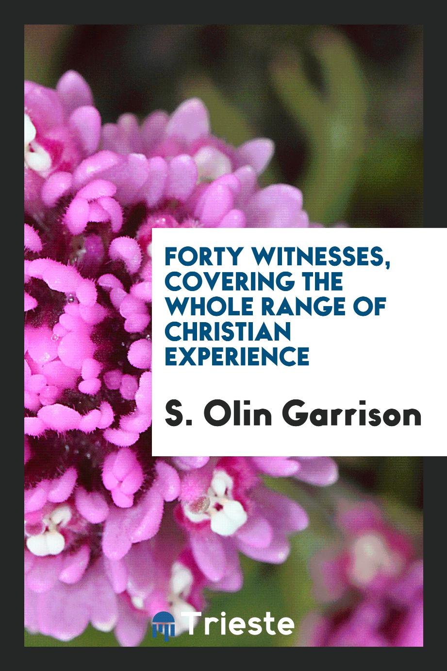 Forty Witnesses, Covering the Whole Range of Christian Experience