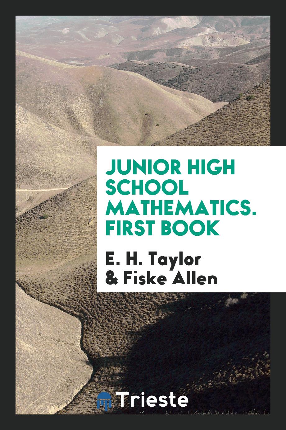 Junior High School Mathematics. First Book