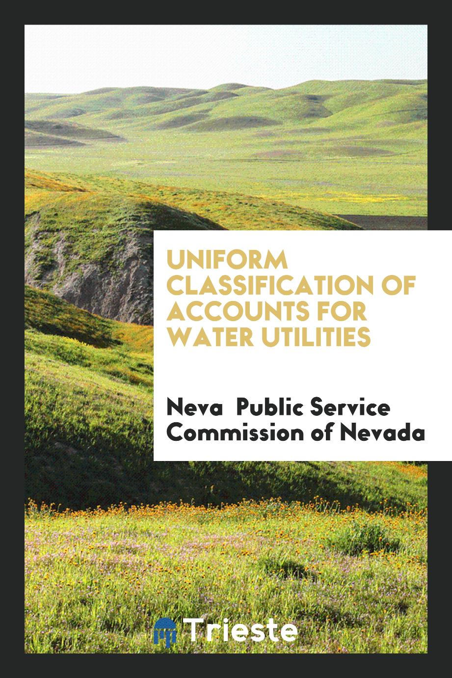 Uniform Classification of Accounts for Water Utilities