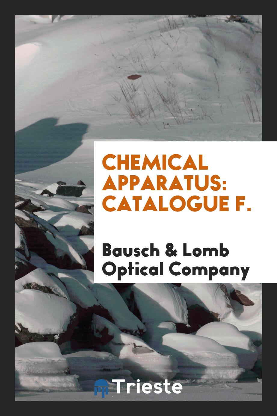Chemical apparatus: Catalogue F.