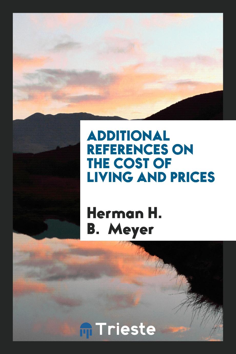 Additional References on the Cost of Living and Prices