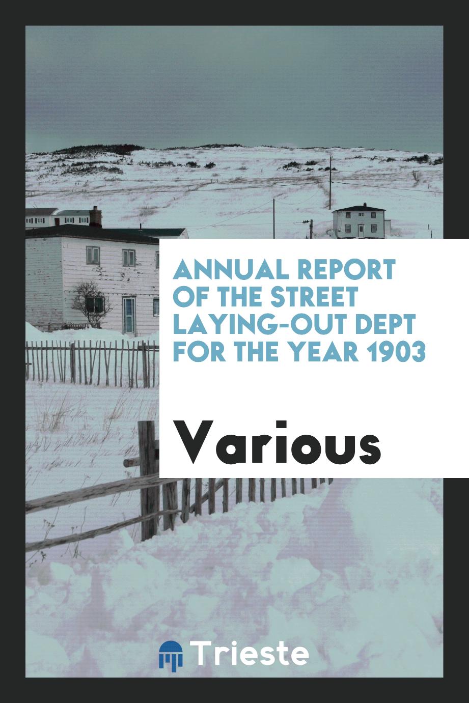 Annual Report of the Street Laying-Out Dept for the year 1903