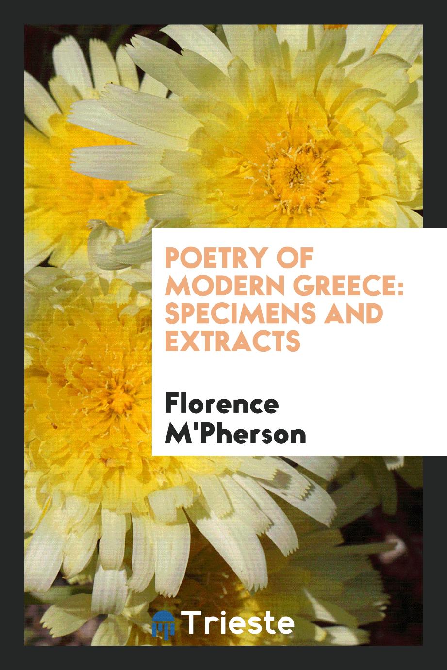 Poetry of Modern Greece: Specimens and Extracts